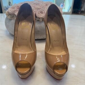 Christian Louboutin Nude Peep Toe Heels